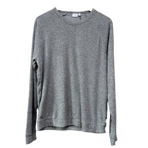 Onia Gray Terry Pullover Medium Gray Long-Sleeve Casual Sweatshirt